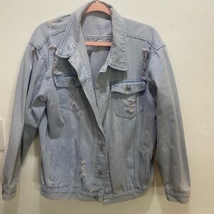 Light Blue Distressed Denim Jacket